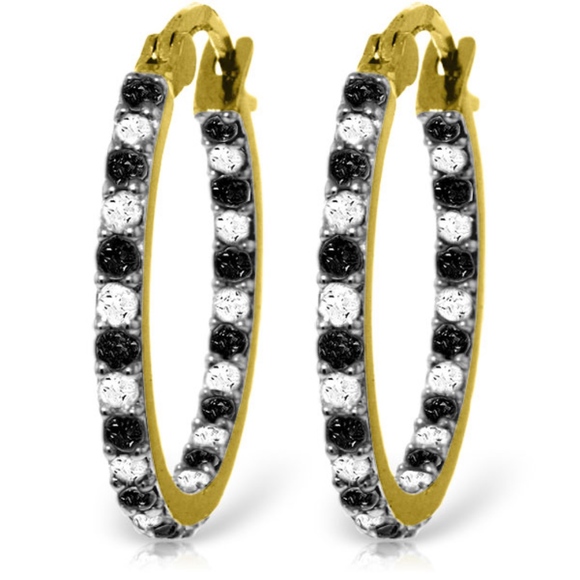 Galaxy Gold Products Jewelry - EARRING WITH NATURAL BLACK & WHITE DIAMONDS